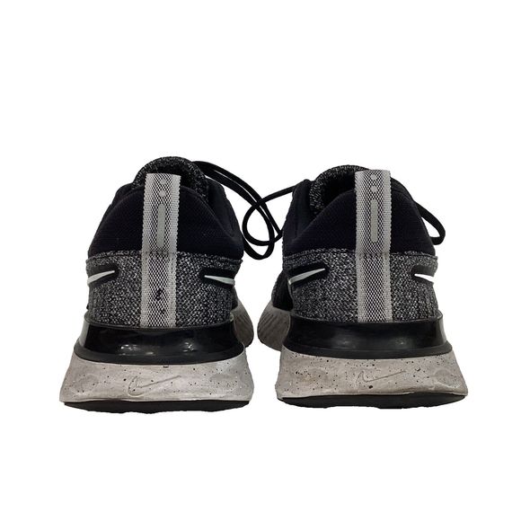 Nike React Infinity Flyknit-Men's 9.5-Black/White Knit Running Shoes- CT2423-101 - Picture 3 of 12